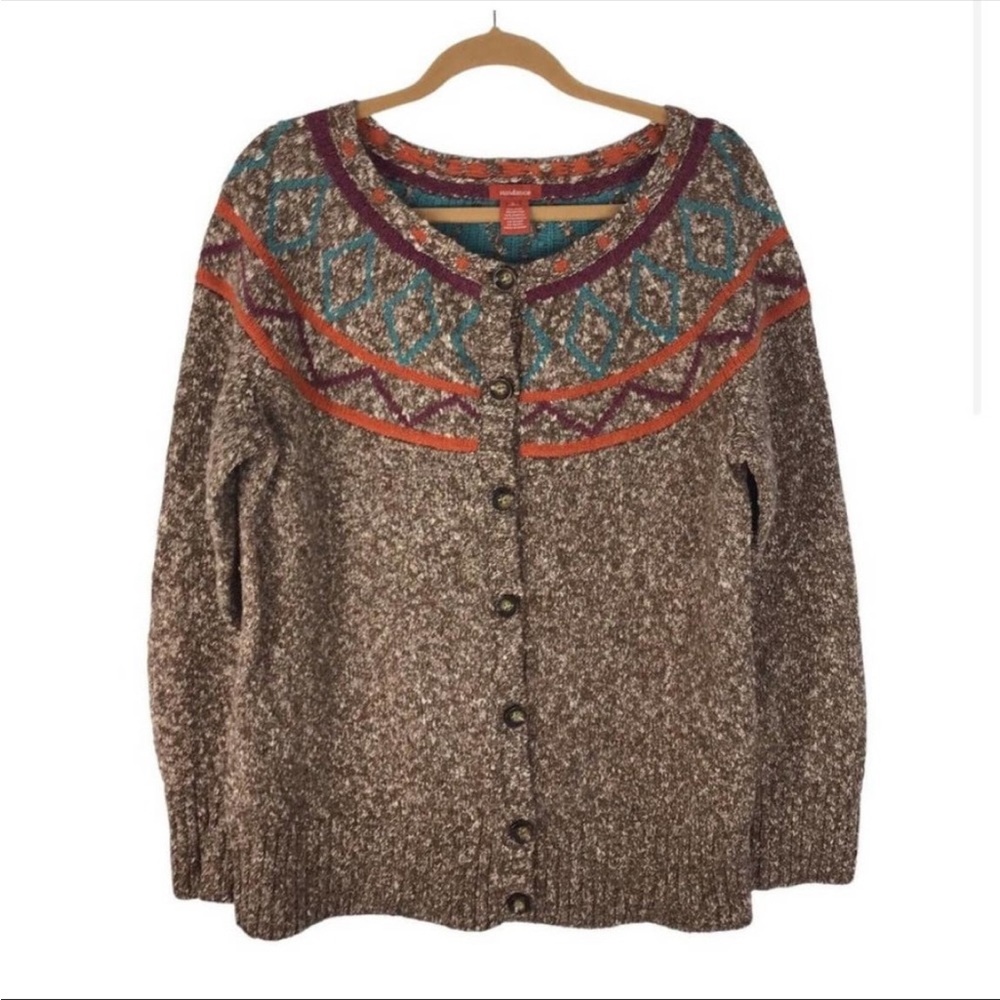 Sundance Button Down Wool Blend Mutliclored Boho … - image 1